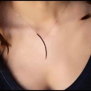 Crescent Moon Silhouette Pendant Necklace